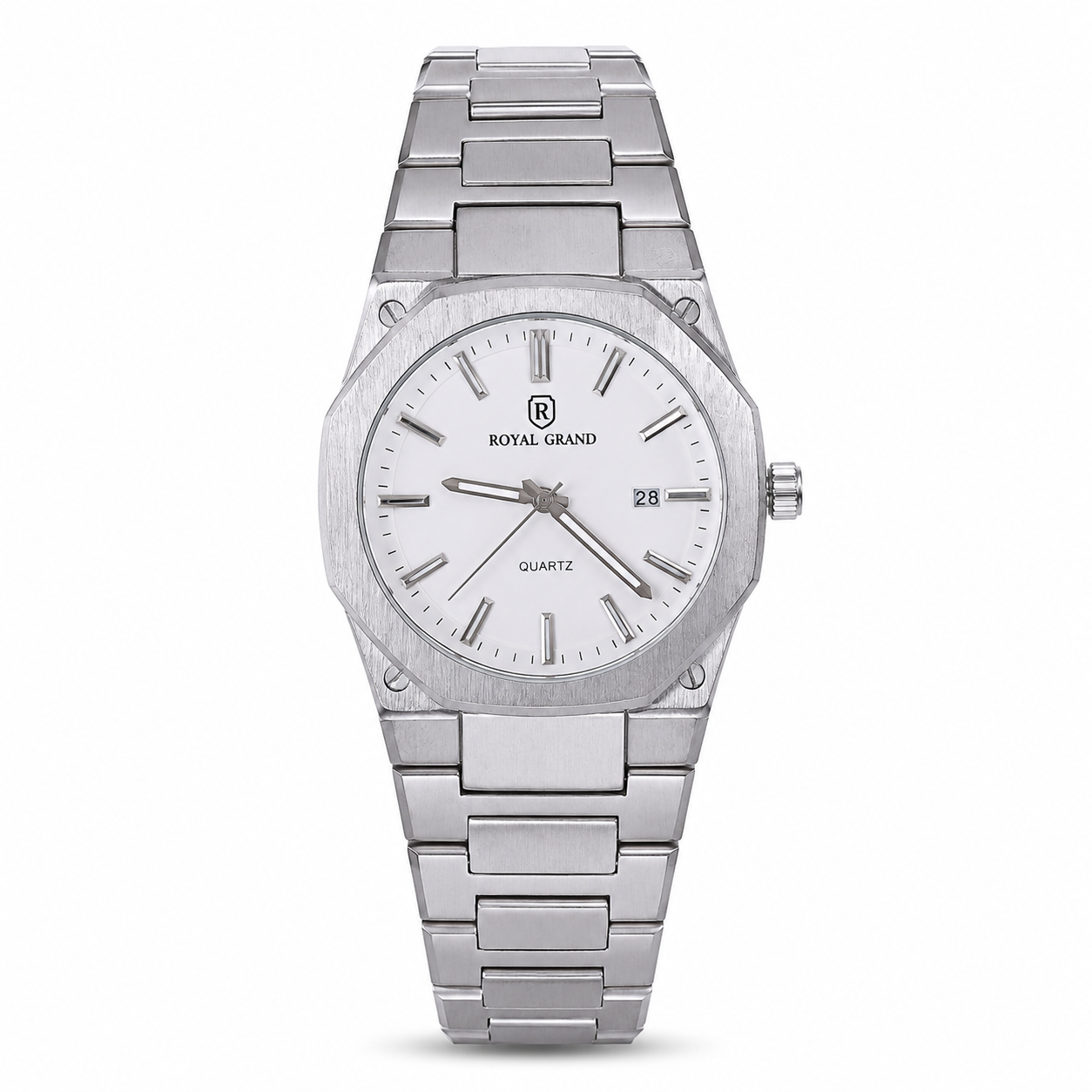 Royal Grand 5546 Silver White Watch For Men