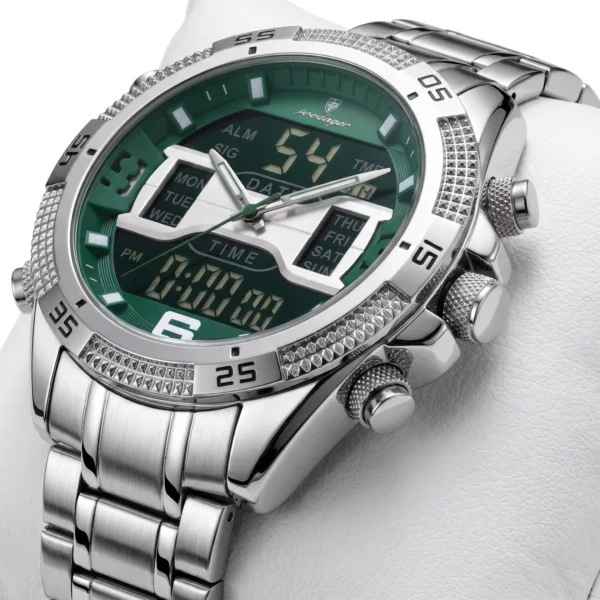 Poedagar 103 Men's Watch- Silver Green Upgraded - Image 3