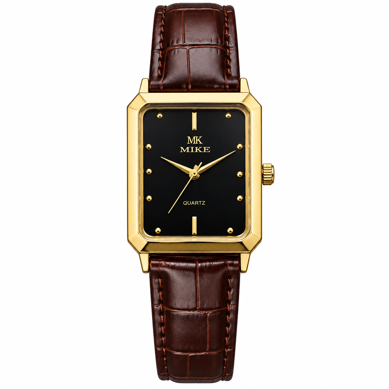 Mike 8419 Brown Black Leather Belt Watch