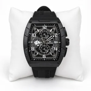 NAVIFORCE 8052-Black Chronograph Silicone Band Quartz Upgraded