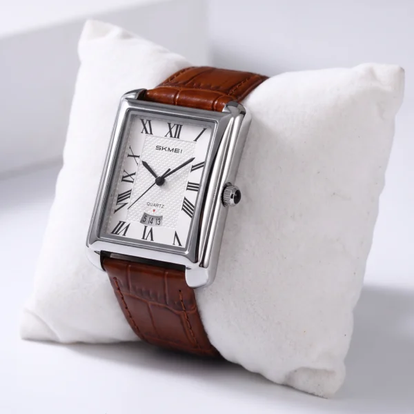 Skmei 2575 Silver White Brown Watch For Men Upgraded - Image 2