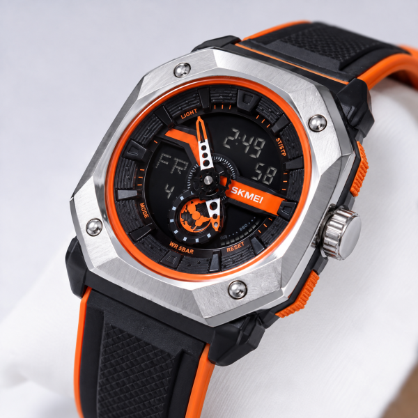 Skmei 2272 Black Orange Men’s Analog-Digital Watch Upgraded - Image 3